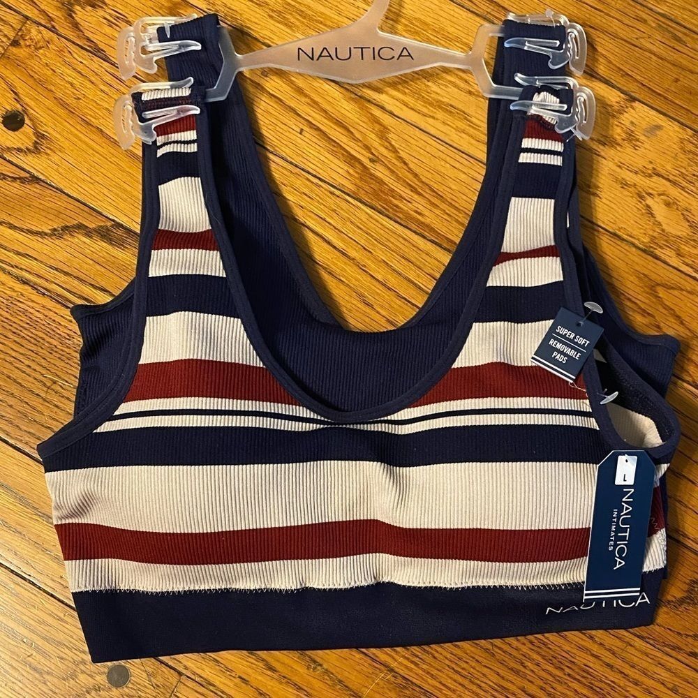 New Nautica 2pack super soft ribbed scoop neck and back lounge sports‎ bras